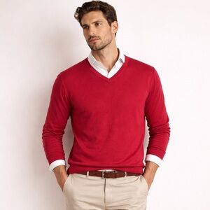 John Smedley Sea Island Cotton V Neck Sweater British Quiet Luxury Sz M